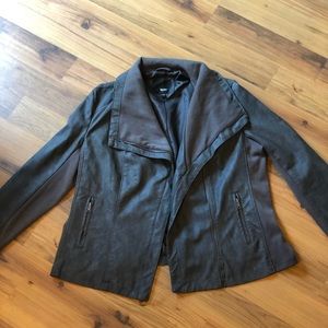 Leather and Knit Moto Jacket